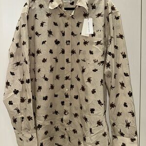 Dries Van Noten Floral Beige Men's Shirt